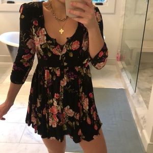 Black floral dress
